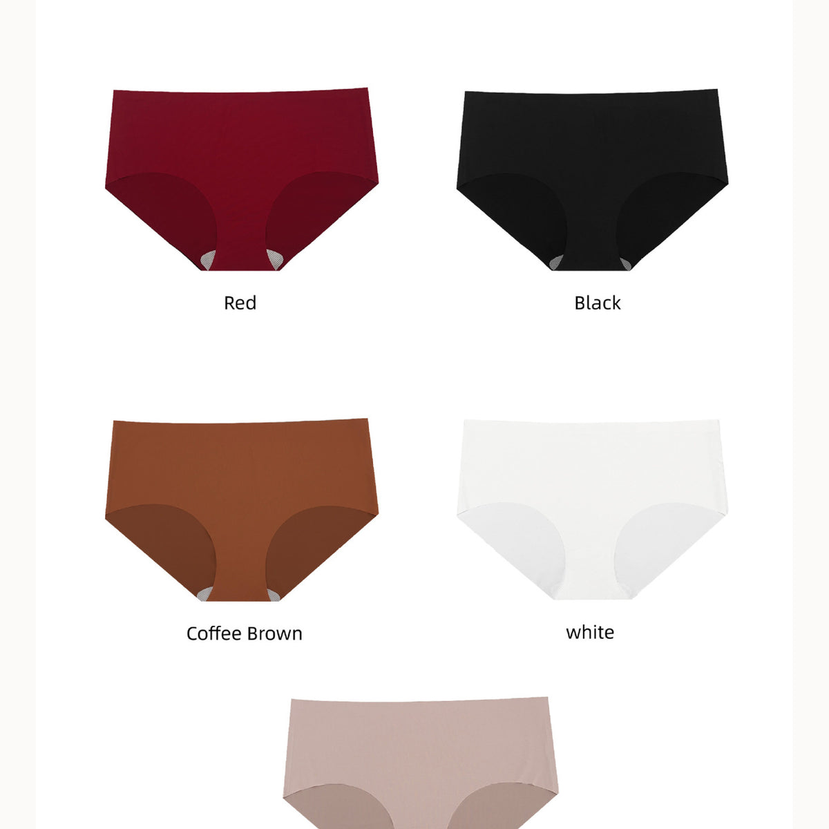 FURQX mid-rise briefs in burgundy, black, coffee brown, white and nude