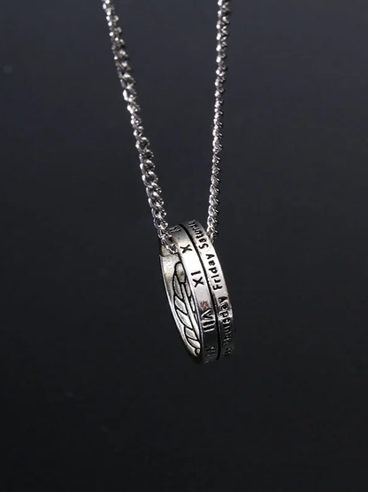 Hip Hop Roman Ring Pendant Necklace