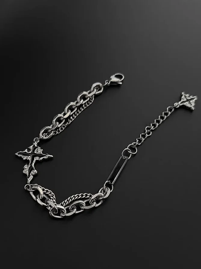 Punk Dark Dissolving Cross Bracelet
