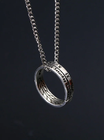 Hip Hop Roman Ring Pendant Necklace