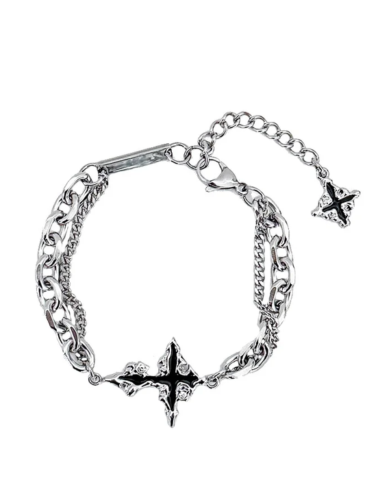 Punk Dark Dissolving Cross Bracelet