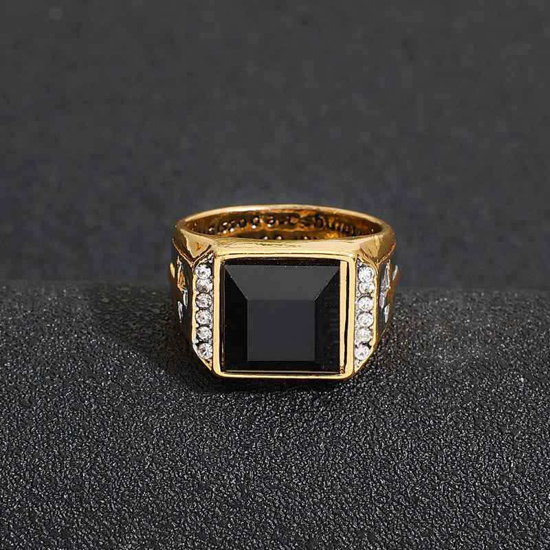 Christian Faith Two Tone Plated Cross Ring - With God All Things Are Possible