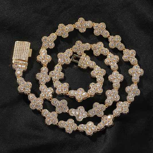 Unisex Iced Out Hip Hop Zirconia Cuban Chain