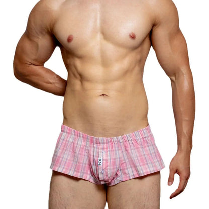 D.M Men's Boxer Briefs Plaid Home Pants