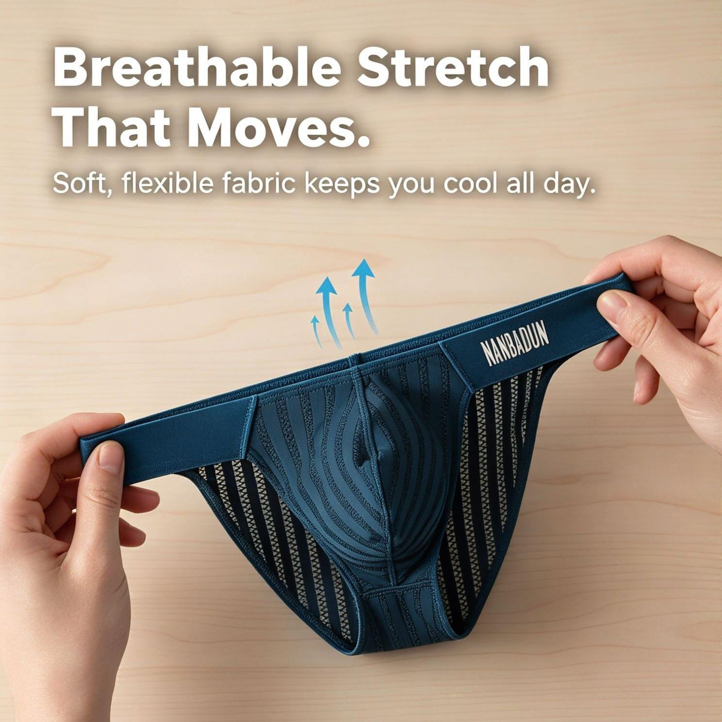 Vertical Lace Mesh Breathable Low Rise Men Briefs