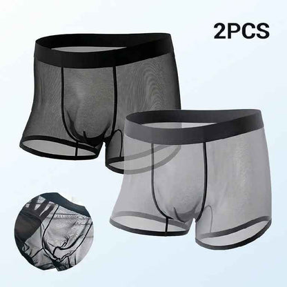 Men's Ice Silk Ultra-thin Cooling Breathable Boxer Shorts