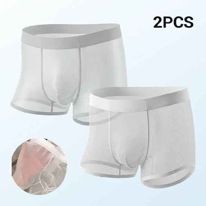 Men's Ice Silk Ultra-thin Cooling Breathable Boxer Shorts