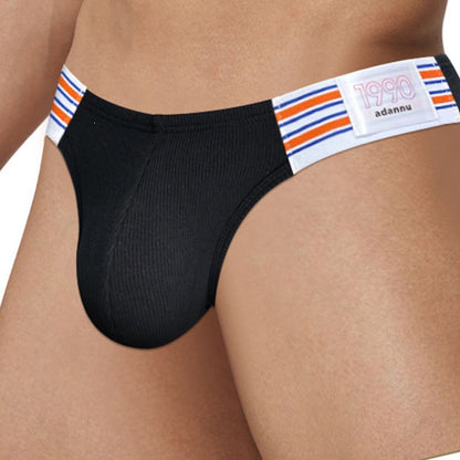 Men's Solid-Color Ribbed Briefs with U-Shaped Pouch