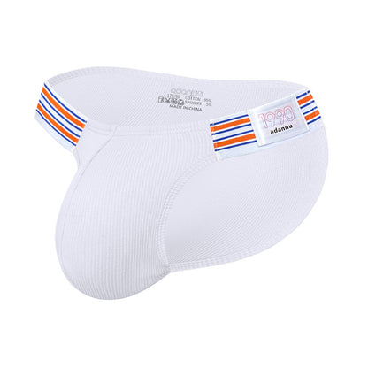 Men's Solid-Color Ribbed Briefs with U-Shaped Pouch