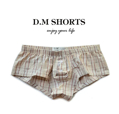 D.M Men's Boxer Briefs Plaid Home Pants