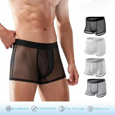 Men's Ice Silk Ultra-thin Cooling Breathable Boxer Shorts