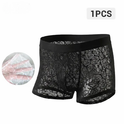 Men's Leopard Print Lace Boxer Briefs