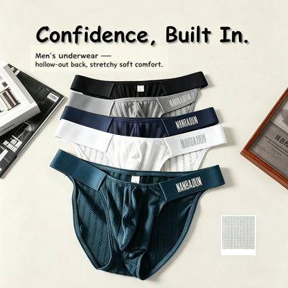 Vertical Lace Mesh Breathable Low Rise Men Briefs