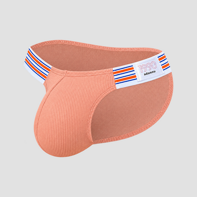 Men's Solid-Color Ribbed Briefs with U-Shaped Pouch — product view